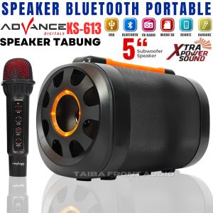Advance KS-613 Speaker Bluetooth Portable 5 inch with 1 Microphone Wireless - Advance Speaker Bluetooth (Dapat Dihubungkan Ke Mobil)Karaoke Portable Multimedia Speaker Subwoofer System Speaker Motor KS613 ~TFA