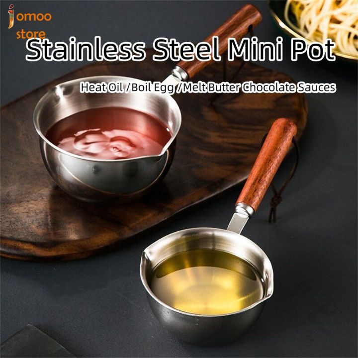 jomoo Nonstick Small Milk Pot Stainless Steel 304 Wood Handle Mini