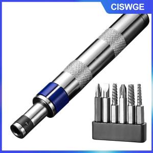 CISWGE 1 Bộ 1 4-inch tác động ổ đĩa rỉ sét bị mắc kẹt bị hỏng ốc vít Remover Công cụ Phụ kiện tự làm 6 trong 1 tác động tuốc nơ vít Kit