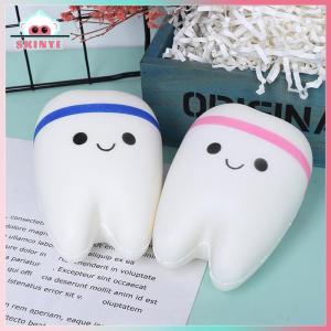 Skinye ✨Ready Stock✨ Kawayi Cute 1PC สายรุ้งฟันช้าขึ้นการ์ตูนฟัน antistress Soft บีบของเล่นขนมปัง