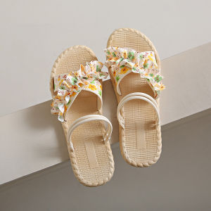 Dép đi hoa mới ielgy nữ mùa hè phẳng chống trượt bãi biển sinh viên