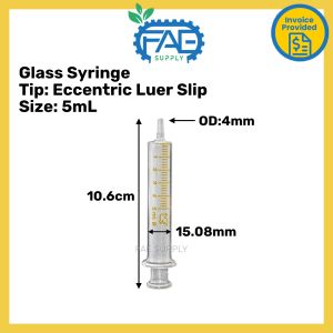 Picagari Kaca Glass Syringe Luer Slip 1 2 5 10 20 30 50 60 ml cc 玻璃注射器