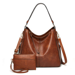 Leather Womens Handbags Womens Casual Shoulder Bags Fashion Wallets Set  Retro Bolsas Large Capacity Handbags Trendy Womens Bags Messenger Bags