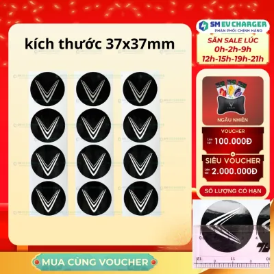 Tem Logo Vinfast SMEV - để dán ốp mâm size 37mm