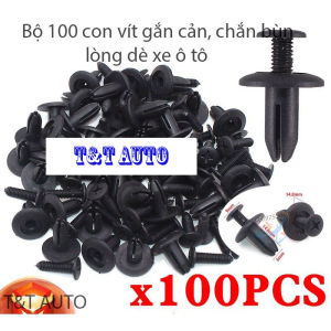 Bộ 100 ốc vít nhựa 6mm cho tấm chắn bùn  gắn cản và lòng dè các dòng xe ô tô. kích thước lỗ: 6mm
