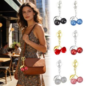 【COD&Fast Delivery】 Fruit Cherry Keychain Resin Sparkling Car Key Ring DIY Jewelry Keychains for Women Girls