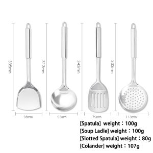 304 Stainless Steel Cooking Kitchen Utensils Set Cooking Utensils Wok Spatula/Wok Spoon/Colander/Frying Spatula