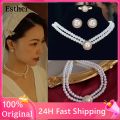 Pearl jewelry set for women original Necklace for women wedding accessories set bride jewelry set for evening party Banquet earrings for women korean style pearl Necklace and earings set pendant non tarnish Stud Earrings hypoallergenic Choker Necklaces. 