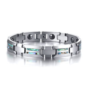 Original New Product Natural Abalone Color Shell Ceramic Bracelet Tungsten Steel Bracelet Fashion Jewelry Mens Magnet Health Bracelet Mens Gift
