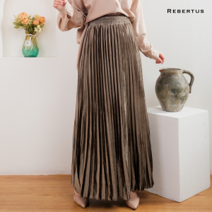 Rok Plisket Bludru Wanita Rebertus Daira