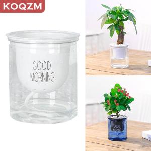 [COD] KOQZM KITCHEN Transparent Flower Pot Self-Watering Plant Flower Pot Home Garden Decoration