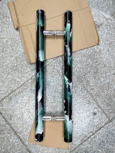 Tay nắm cửa kính mica vằn xanh tay kéo cửa đẹp cửa kính cường lực