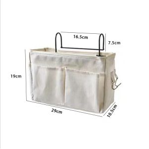 Hook Wintop Storage Basket Hanging Bedside Bedroom Pocket Organizer Linen Bag For Accessories AT