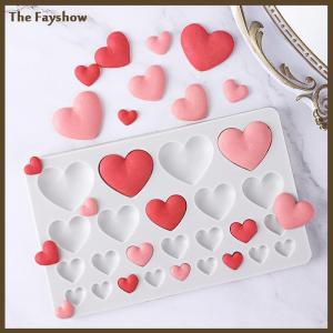 [The Fayshow] แม่พิมพ์ซิลิโคนรูปหัวใจแบบทำมือแม่พิมพ์เค้กขนมฟองดองท์ช็อคโกแลตเค้กอุปกรณ์ตกแต่งขนมอบแม่พิมพ์เรซิน25ชิ้น