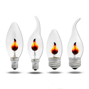 BEIBEI กระจก ย้อนยุค ลวดทังสเตน ประหยัดพลังงาน สำหรับโคมไฟตกแต่ง หางเทียน หลอดไฟ LED แสงเทียน โคมไฟปลายเทียน ไฟกลางคืน