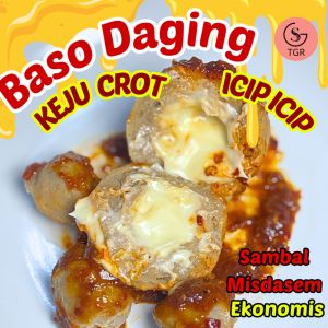 BAKSO DAGING KEJU CROT ICIP ICIP SAMBAL MISDASEUM (AMIS LADA ASEUM) Food Makanan Sapi Baso Frozen Meat Pedas