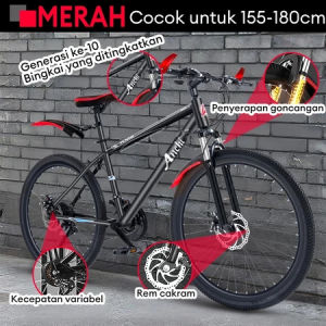 ANCHI Sepeda gunung 275"rangka aluminium 21 kecepatan rem cakram ganda Mountain biking