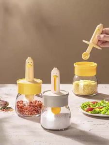 Lọ đựng gia vị thủy tinh 330ml kèm thìa rút – Hũ đựng gia vị chống ẩm để bảo quản muối và gia vị-152c4c8b