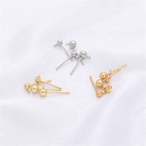 1Pair 14K/18K High Quality Color Retention Brass with 925 Sliver Pin Stud Earing Findings For DIY Jewelry Finding Making Accessories