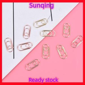 SQ Stationery [Flash Sale] 50pcs bag the mini heart rose Color Clip Bookmark Metal paper Clips