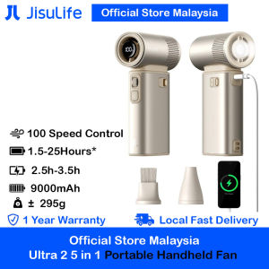Jisulife Handheld Fan Ultra 2 Ultra2 100 Speed Super Turbo Strong Wind High Quality Aluminum Portable Powerbank 9000mAh LED Display