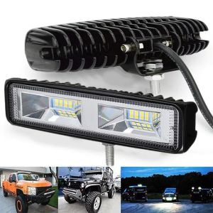 Lampu Sorot LED Mobil 12-24V Lampu Kabut Mobil Lampu Berkendara Lampu Sorot Lampu Kerja Lampu Sorot Lampu Depan untuk Mobil Perahu Truk Off Road SUV 16LED 48W