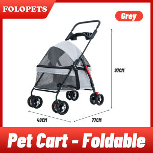 FOLOPETS Pet Stroller Portable Foldable Cat and Dog Pet Stroller with 4 Wheels Strong Structure Pet Outdoor Stroller