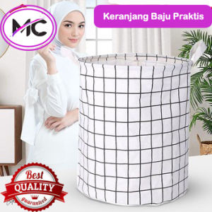 Keranjang Laundry Baju Kotor Lipat Londri Bag Tempat Pakaian Serbaguna Murah Praktis Bahan Kanvas Anti Air Waterproof
