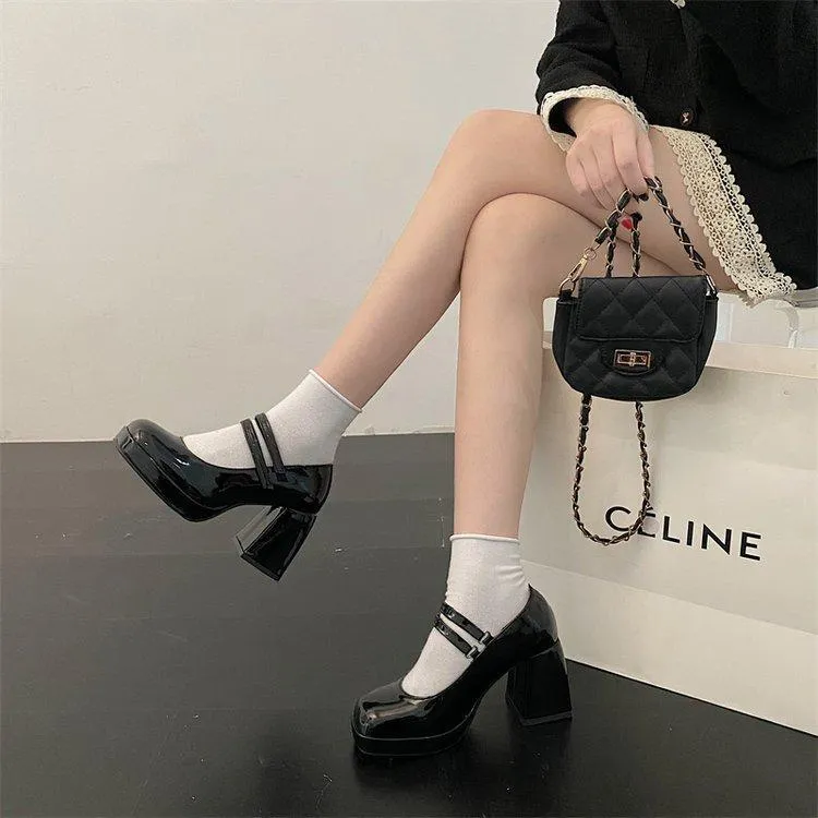 Mary Jane Popular Shoes From The 90s With Thick Soles Women's