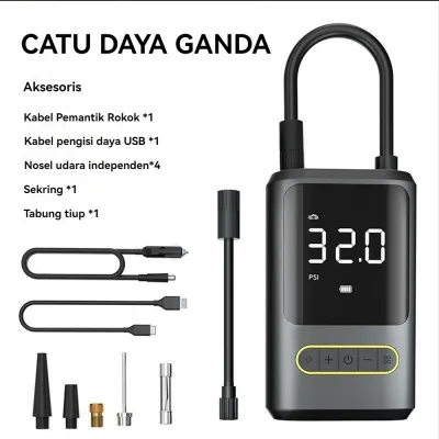 COD 2-in-1 Jump Starter Pompa Angin Ban Mobil Elektrik Mini Car Air Infatable Pump Portable ZP024