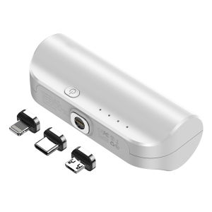 Magnetic Mini PowerBank 5000mAh Travel Portable Charger 3in1 with TypeC Lightning Micro head External Battery Portable Charger For iphone samsung oppo