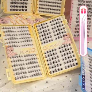 ขนตาปลอมแบบมีกาวในตัว 288 คลัสเตอร์ ไม่จำเป็นต้องใช้กาวขนตาปลอม แบบมีกาวในตัว ระดับเริ่มต้น ยาว 10-13mm ขน  ตา