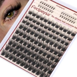 Focipeysa Wispy Lash Clusters Natural Eyelash Clusters Pestañas Postizas Naturales Spiky Manga Lash Extensions C Curly Individual Lashes 10-16mm with Bottom Lashes Clusters DIY Lash at Home