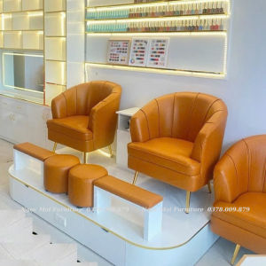 Ghế Nail - Ghế Thư Giãn  Mẫu Lưng Dây Viền Mềm Mại - Decor Cho Các Tiệm Nail Siêu Xinh