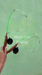 Joran set wader super lentur 120cm gagang coklat satu set siap pakai