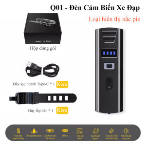 Đèn pha LED xe đạp siêu sáng MYT Đèn xe đạp thể thao cảm biến thông minh màn hình LCD chống nước tốt