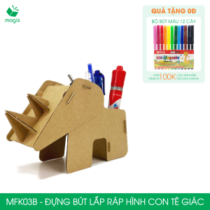 MFK03B - Đựng bút lắp ráp hình con tê giác đồ đựng bút hình thú bằng giấy carton siêu cứng