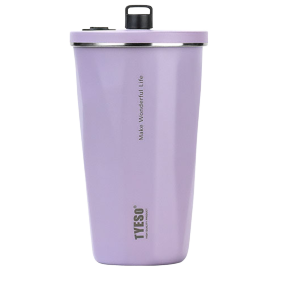 Tyeso Coffee Mug 600ml Retractable Straw 304 Stainless Steel Double Wall Insulated Thermos Flask Coffee Mug Water Bottle Cup Tyeso Tumbler Botol Air With Straw 保温杯保温瓶咖啡杯
