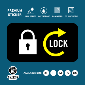 Turn to Lock Unlock. Arrow Key Direction Rotate Instruction. Sticker Label Sign Signage Small Mini. Kunci Stiker Kecil