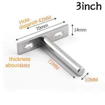 1PC Floating Shelf Brackets 3/4/5 inch T-shaped Invisible Wall-mounted Shelf Support Heavy Duty Floating