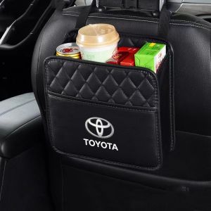 Car Seat Back Organizer Bag PU Leather Auto Storage Nets Mutil-pockets Car Accessories