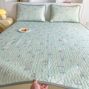 Print Natural Latex Summer Mat Ice Silk Breathable Bed Cooling Pad and Pillowcases Soft Folding Cool Mat Non Slip Bed Sheet Set2026