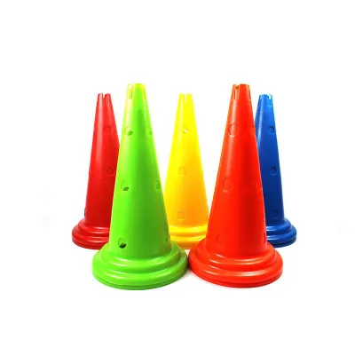 5Pcs Football Training Cones 32cm Football Training Pole Detachable Soccer Training Markers Plastic Agility Cones Football Training Equipment Traffic Cone Sport Logo Bucket Cones