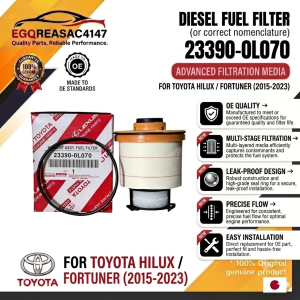 Fuel Filter for Innova / Fortuner / Hilux 2016–Up Replacement (23390-0L070)
