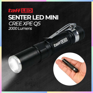 FAST DELIVERY TaffLED Senter LED Mini Super Terang Tahan Lama Outdoor Cree XPE Q5 2000 Lumens