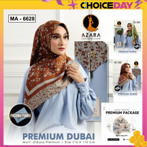 [RESMI] Jilbab Segi Empat AZARA MOTIF Oskara Sayang Dubai Sakura Forever Voal Pouch Metal Logo