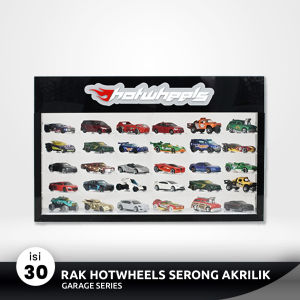 Rak Hotwheels 45Garage Parkir Miring/Serong Isi 30 Dengan Logo