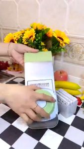 DEWYBABE Vegetable Cutter 5 in 1 Household Stainless Cutter Slicer Manual Multifunctional Peeler Kitchen Tool