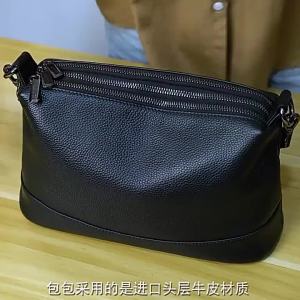 Womens Bag 2025 New trendy multi-zipper multi-layer genuine leather womens bag shoulder and crossbody bag soft top-grain cowhide handbag
