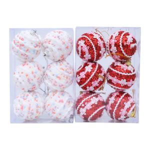 Holiday Foam Ball Decorations 6cm Colorful Spots Sphere Easy Hanging Christmas Tree Ornaments Indoor Outdoor Event